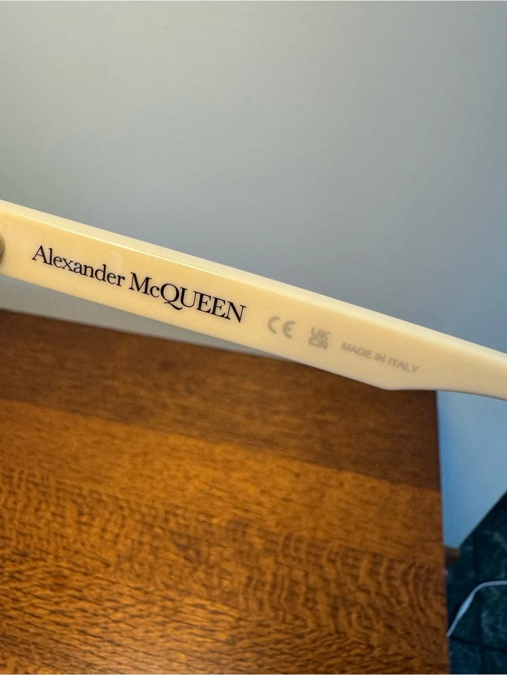 NWOT Alexander McQueen White/Cream Sunglasses with Pink Gradient Lenses